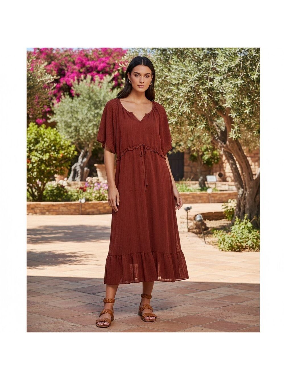 Bloomchic red tiered whimsygoth dress size 18 to 20 NWT